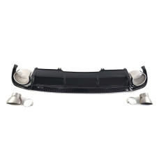 Дифузор ( заднього бампера ) Full Black / Chrome Pipe ( в стилі RS4 ) на Audi A4 B9 2015-2019 року