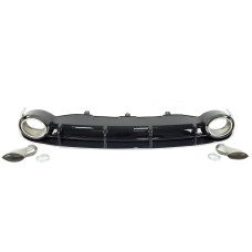 Дифузор ( заднього бампера ) Black Silver / Chrome Pipe ( в стилі RS6 ) на Audi A6 C7 2011-2014 року