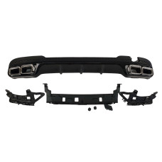 Дифузор ( заднього бампера ) Full Black / Chrome Pipe ( стиль AMG E63 ) на Mercedes-Benz E-Class W212 2013-2016 року