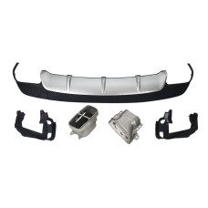 Дифузор ( заднього бампера ) Silver Black / Chrome Pipe ( стиль CLA45 AMG ) на Mercedes-Benz CLA-Class C117 2013-2017 року