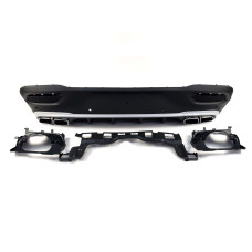 Дифузор ( заднього бампера ) Silver Black / Chrome Pipe ( стиль GLE63 AMG ) на Mercedes-Benz GLE-Class Coupe C167 2019-2023 року