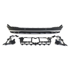 Дифузор ( заднього бампера ) Silver Black / Chrome Pipe ( стиль GLE63 AMG ) на Mercedes-Benz GLE-Class W167 2018-2023 року