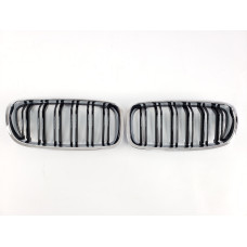 Ніздрі Чорні Глянець Хром Рамка ( Подвійні M-Look ) на BMW 3 Series F30 / F31 2011-2018 року