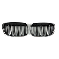 Ніздрі Чорні Глянець Хром Рамка ( Подвійні M-Look ) на BMW X1 F48 2015-2019 року