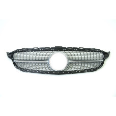 Решітка радіатора Silver ( без місця під камеру ) Diamond на Mercedes-Benz C-Class W205 2018-2021 року