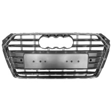 Решітка радіатора ( в стилі S4 ) Silver Chrome на Audi A4 B9 2015-2019 року