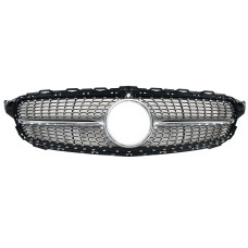 Решітка радіатора Diamond Silver ( з місцем під камеру ) на Mercedes-Benz C-Class W205 2014-2018 року