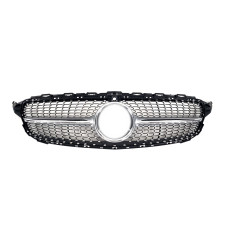 Решітка радіатора Silver ( з місцем під камеру ) Diamond на Mercedes-Benz C-Class W205 2018-2021 року