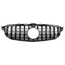 Решітка радіатора Full Black ( з місцем під камеру ) GT на Mercedes-Benz C-Class W205 2018-2021 року