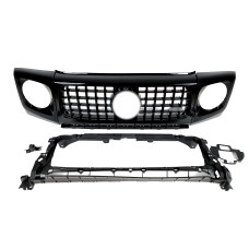 Решітка радіатора + рамки на фари GT Full Black на Mercedes-Benz G-Class W463 2018-2025 року