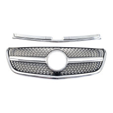 Решітка радіатора під камеру ( + хром планка ) Diamond Silver на Mercedes-Benz VITO-Class W447 2014-2019 року