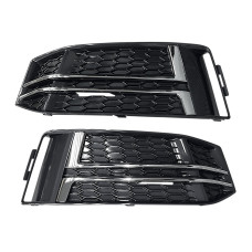 Решітки в бампер Chrome Black ( S4 ) S-Line на Audi A4 B9 2015-2019 року