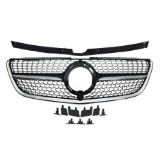 Решітка радіатора під камеру ( + хром планка ) Diamond Black на Mercedes-Benz VITO-Class W447 2019-2023 року