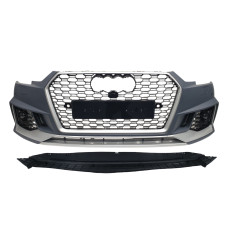 Передній бампер ( в стилі RS4 під радари V4 ) на Audi A4 B9 2015-2019 року