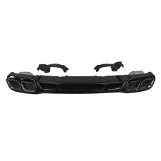 Дифузор ( заднього бампера ) Full Black / Black Pipe ( стиль E63 ) Coupe AMG на Mercedes-Benz E-Class W213 2016-2020 року