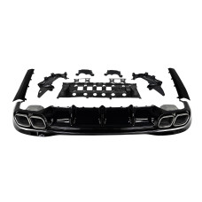 Дифузор ( заднього бампера ) Chrome Black / Chrome Pipe ( стиль S63 AMG ) на Mercedes-Benz S-Class W223 2020-2025 року