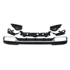 Дифузор ( заднього бампера ) Silver Black / Black Pipe ( стиль AMG E63 ) на Mercedes-Benz E-Class W212 2013-2016 року