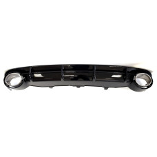 Дифузор ( заднього бампера ) ПОШКОДЖЕНИЙ №1 Full Black / Chrome Pipe ( в стилі RS6 ) на Audi A6 C7 2011-2014 року