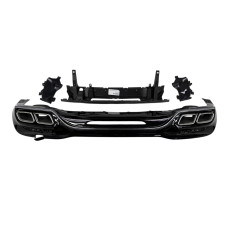 Дифузор ( заднього бампера ) ПОШКОДЖЕНИЙ №1 Chrome Black / Chrome Pipe ( стиль S63 AMG ) на Mercedes-Benz S-Class W222 2017-2020 року