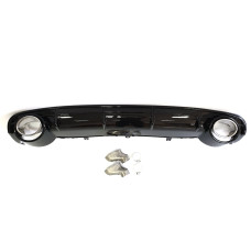 Дифузор ( заднього бампера ) ПОШКОДЖЕНИЙ №1 Full Black / Chrome Pipe ( в стилі RS6 ) на Audi A6 C7 2014-2018 року