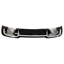 Дифузор ( заднього бампера ) Silver Black / Chrome Pipe ( в стилі RS3 ) Hatchback на Audi A3 8V 2016-2020 року