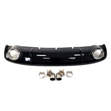 Дифузор ( заднього бампера ) Full Black / Chrome Pipe ( в стилі RS4 ) на Audi A4 B8 2011-2015 року