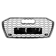 Решітка радіатора Chrome Black ( в стилі RS6 без камери та без радарів ) на Audi A6 C8 2018-2022 року