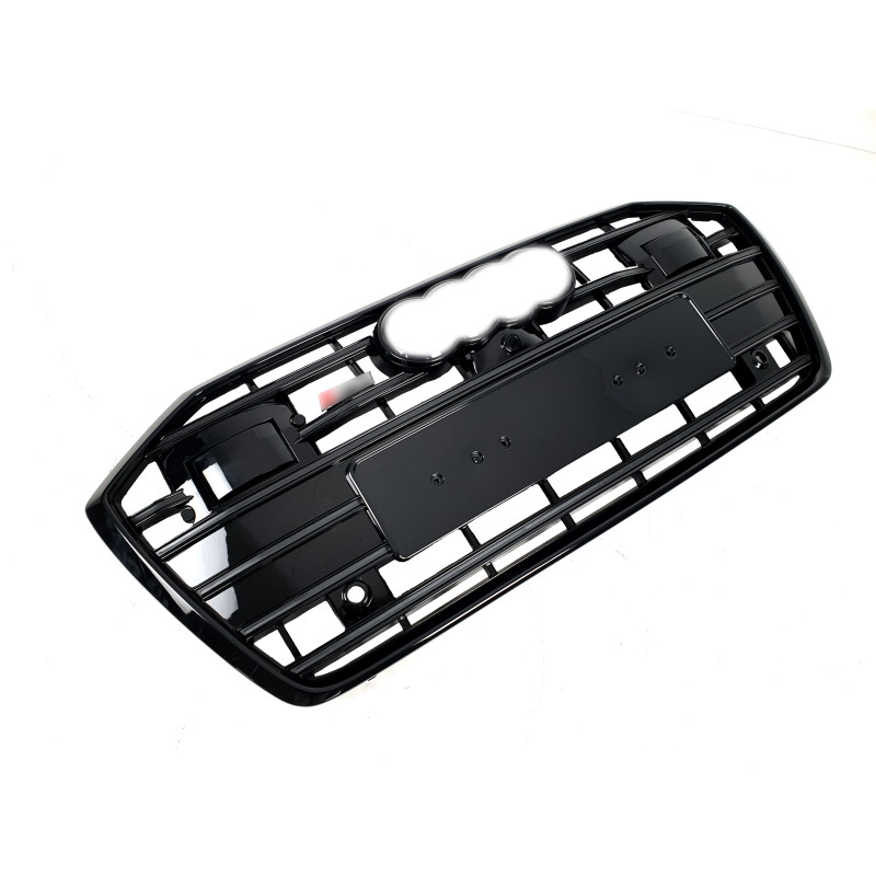 Решітка радіатора Full Black ( в стилі S6 під камеру та радари ) на Audi A6 C8 2