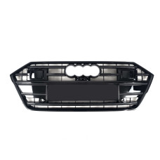 Решітка радіатора Full Black ( стилі S7 під камеру та радари ) на Audi A7 4K 2017-2023 року