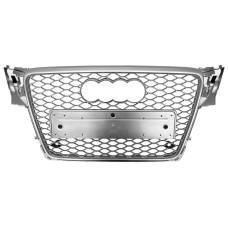 Решітка радіатора Full Silver ( стиль RS4 ) на Audi A4 B8 2007-2011 року