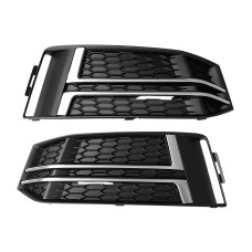 Решітки в бампер Silver Black ( S4 ) S-Line на Audi A4 B9 2015-2019 року