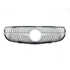 Решітка радіатора ( з місцем під камеру ) Diamond Silver на мерседес GLC-клас X253 2015-2019 року