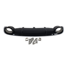 Дифузор ( заднього бампера ) Black Silver / Chrome Pipe ( в стилі RS7 ) на Audi A7 4G 2010-2014 року
