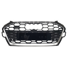 Решітка радіатора Silver Black ( Matte ) ( в стилі S4 ) на Audi A4 B9 2019-2023 року