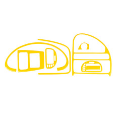 Накладки на панель (жовтий колір) для Citroen Saxo 1996-2023 рр