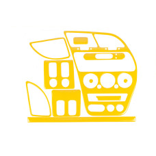 Накладки на панель 1997-2001 (жовтий колір) для Peugeot 306 рр