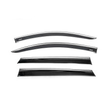 Вітровики з хромованим молдингом (4 шт. Niken) для Peugeot 5008 2016-2023 рр