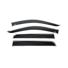 Вітровики з хромованим молдингом (4 шт., Niken) для Nissan Navara/NP300 2016- рр