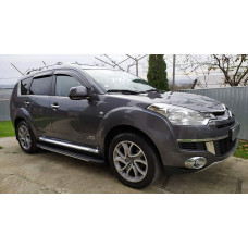 Бокові пороги Bosphorus Grey (2 шт. алюміній) Коротка база для Peugeot Partner/Rifter 2019- рр