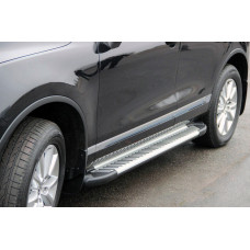 Бокові пороги Line (2 шт., алюміній) для Volkswagen Touareg 2002-2010 рр