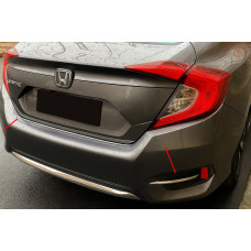 Накладки на задні противотуманки (2 шт. нерж) для Honda Civic Sedan X 2016-2021 рр