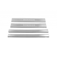 Накладки на пороги Carmos V2 (4 шт нерж) для Dacia Dokker 2013-2022 рр