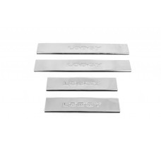 Накладки на пороги Carmos V2 (4 шт нерж) для Dacia Lodgy 2012-2022 рр