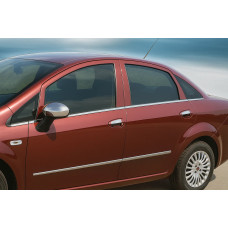 Зовнішня окантовка вікон (8 част. нерж) Carmos - Турецька сталь для Fiat Linea 2006-2018 рр
