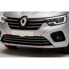 Накладки на решітку бампера (3 шт нерж.) для Renault Kangoo/Express 2021- рр
