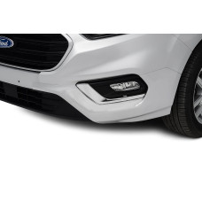 Накладки на противотуманки 2018-2026 (2 шт. нерж) Carmos - Турецька сталь для Ford Custom рр