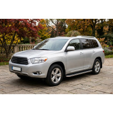 Бокові пороги Maydos V1 (2 шт., Алюміній -2026 нерж) для Toyota Highlander 2008-2013 рр