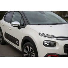 Накладки на дзеркала (2 шт нерж) Carmos - Турецька сталь для Citroen C-3 2016-2023 рр