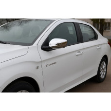 Накладка на дзеркала (2 шт нерж.) для Citroen C-Elysee 2013-2022 рр
