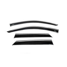 Вітровики з хромованим молдингом (4 шт. Niken) для Volkswagen T-Roc 2017-2025 рр